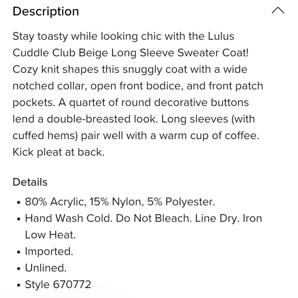 Lulus Sweater Coat - Picture 12 of 12